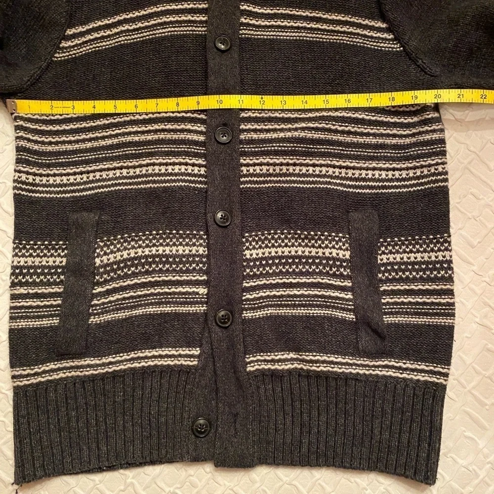 Banana Republic Heritage Collection Mens Cardigan Gray White Large